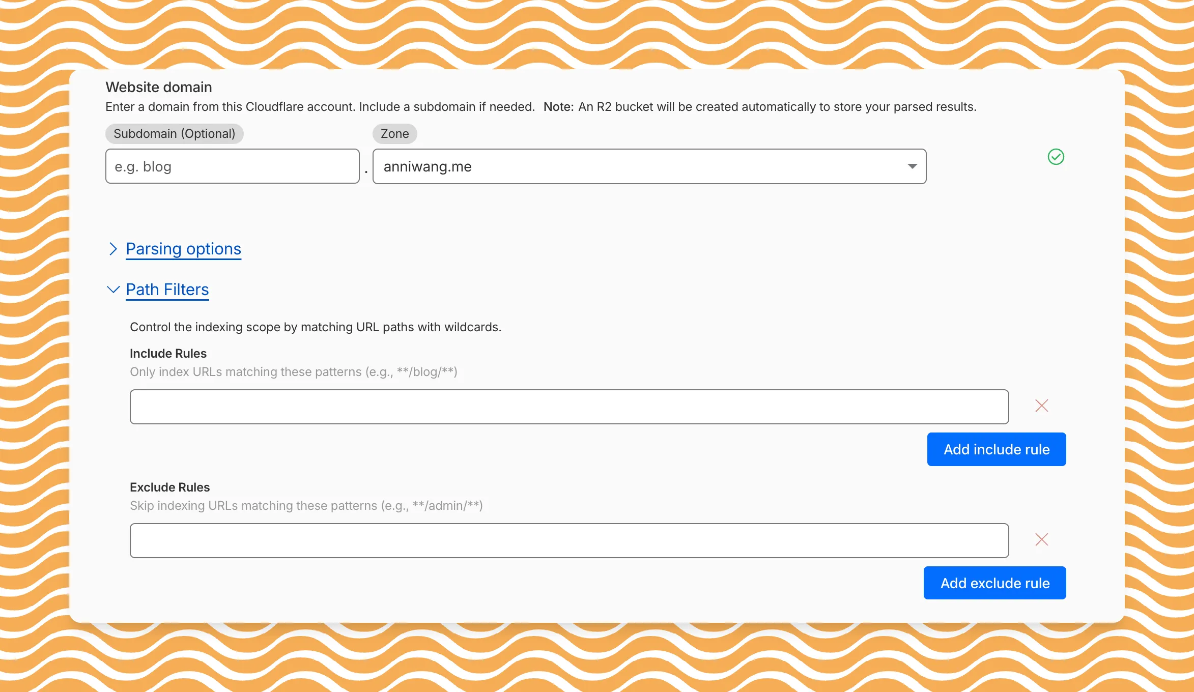 Path filtering configuration in AI Search