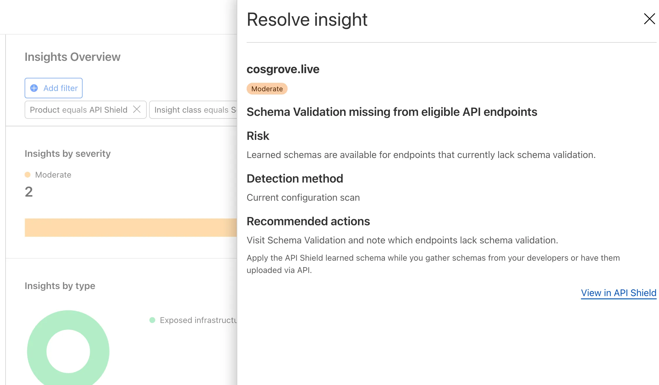 An example security center insight