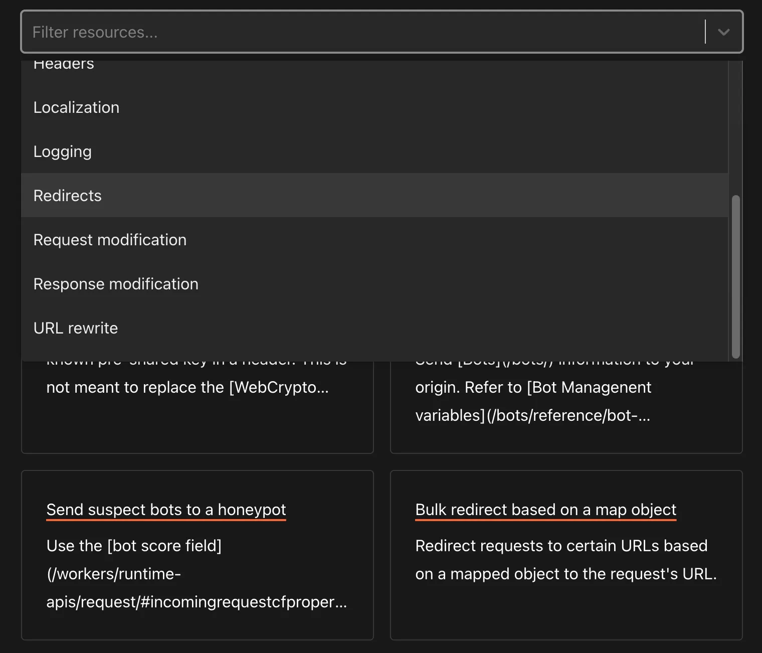 ResourcesBySelector component example